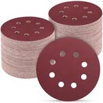 POTUINOM 5 Inch 8 Hole Sanding Discs, 100 PCS 800-Grit Hook and Loop Sandpaper, Round Alumina Orbital Sander Pads for Polishing, Grinding, Woodworking