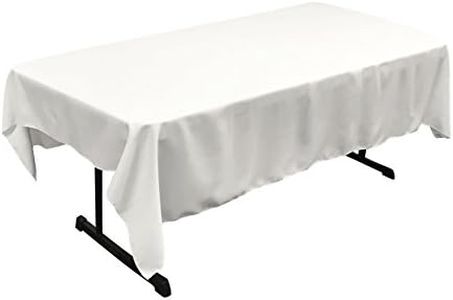 LA Linen Polyester Poplin Rectangular Tablecloth, White, 60" x 84"