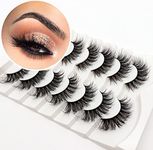 Veleasha False Eyelashes Wispy Faux Mink Lashes Fluffy Handmade Fake Eyelashes Natural Look 7 Pairs Pack Luxury Cat Eye Lashes (804)