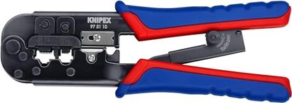 Knipex Crimping Pliers for Western plugs burnished, with multi-component grips 190 mm (self-service card/blister) 97 51 10 SB