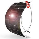 DOKIO Semi-Flexible Solar Panel 100W 12V Bendable Thin Film Monocrystalline Lightweight(4.9lb) for Caravan RV Boat Camper Trailer……