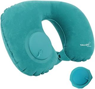 Almohada Inflable de Cuello para Viaje en avión, cojín para Cintura, Espalda y de Camping (Verde)