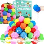 60PCS Reusable Water Balls, Water Soaker Balls for Outdoor Toys and Games,Beach Balls for Kids and Teens Boys and Girls - Summer Activities Balls for Pool and Backyard Fun