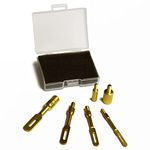 YOURBORE Gun Cleaning Slotted tip/Patch Holder for Patches Brass 6-PC Pack with 2 Brass Fitting adapters