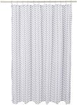 Amazon Basics Microfiber Dark Grey Herringbone Printed Pattern Bathroom Shower Curtain - Dark Grey Herringbone, 72 Inch