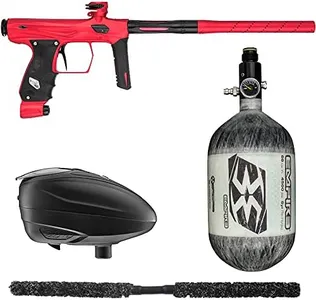 SP Shocker AMP Electronic Contender Paintball Gun Package Kit (Red/Black, Tank Size: 68/4500)