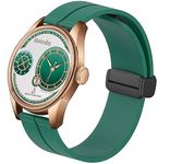 DOUBLERUN Chonograph Date Display Analoge Silicone Magnetic Belt Watch for Men, Series C-170-00 (Green)