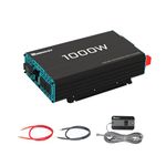 Renogy 1000W Pure Sine Wave Inverter 12V DC to 120V AC Converter for Home, RV, Truck, Off-Grid Solar Power Inverter 12V to 110V with Built-in 5V/2.1A USB Port, AC Hardwire Port, Remote Controller