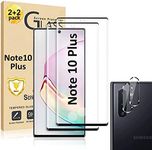 Micger Galaxy Note 10 Plus Screen Protector【2+2 Pack】 2 Pack Camera Lens Protector, Compatible Fingerprint, Easy Installation, 3D Glass 9H Hardness Tempered Glass Screen Protector for Samsung Galaxy Note 10+ Plus