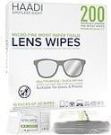 Glasses Cleaner Wipes 200 Individually Wrapped Lens Wipes Multipurpose Suitable for Spectacle Lenses, Cameras, Binoculars, Mirrors, Screens, Optical and Electronic Devices