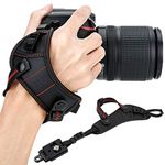 JJC DSLR Camera Hand Strap with Arca Type Plate for Can. EOS 6D 5D 7D 2000D 90D 80D Powershot SX70 Rebel T8i T7i Nik. D750 D780 D850 D7500 D7200 D5600 Coolpix P1000 (RED)