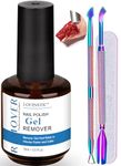 LOUINSTIC Gel Nail Polish Remover - Gel Remover No Need to Soak or Wrap, Quickly Remove Gel Nail Polish in 2-5 Minutes, Professional Gel Polish Remover Kit Comes with Colorful Nail File Pusher