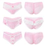 Littleforbig Women's Ladies Soft Mesh Lacy Underwear Comfortable Hipster Briefs Babydoll Pink Princess 3 Pack Panties Set S