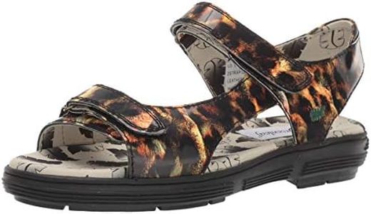Golfstream Women's Two Strap Sandal Sport, Patent Leopard, 8 M US