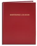 BookFactory Maintenance Log Book - 120 Pages, 8" x 10", Red Imitation Leather Cover, Section Sewn Hardbound (LOG-120-SCS-A-LRT30-(Maintenance))