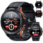 OUKITEL Smart Watch for Men BT10, 1.43" AMOLED Smart Watches with Bluetooth Voice Call for Android iOS Phone, Smartwatch with Heart Rate SpO2 Pressure Sleep Monitor, Waterproof Tactical Fitness Watch