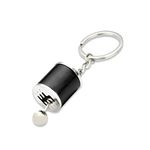 Six Speed Manual Transmission Gear Shift Fidget Toy Keychain, Automotive Part Car Keychain Key Chain Accessories (Black)