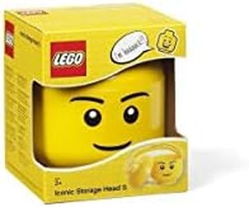 Lego Scatola Testa Ragazzo Porta Oggetti Piccola Impilabile, Giallo, S