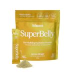 Blume SuperBelly Gut Health Hydration Packets, Sugar-Free, with Prebiotics, Probiotics, Apple Cider Vinegar, and Electrolytes, Lemon Ginger, 15 Sticks