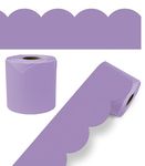 Carson Dellosa 65 Feet of Lilac Purple Bulletin Board Border, Scalloped Border Trim, Spring Bulletin Board Decorations, Purple Rolled Classroom Borders for Bulletin Board, and Classroom Décor