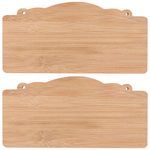 ULTNICE 2pcs DIY Rustic Wood Sign Blank Rectangle Hanging Wooden Plaque DIY Craft Project