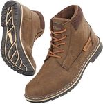 CC-Los Winter Snow Boots for Men Water Resistant Insulated Walking Boots Lightweight Warm Fur Lined Brown Size 9.5