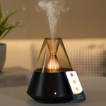 Essential Oil Diffuser Electric Oil Diffuser Ultrasonic Cool Mist Aromatherapy Scented Oil Diffusers with Remote Control Auto Shut-off 7 LED Light Diffuser for Home Office Gift -150ml Black