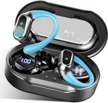 Wireless Earbuds, Bluetooth 5.3 Headphones Sport, Bluetooth Earbuds with ENC Noise Canceling Mic, 50H Stereo Wireless Headphones IP7 Waterproof with Earhooks, Dual LED Display for Running, Deep Blue