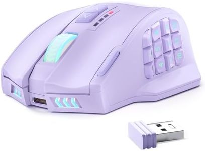 UtechSmart Venus Pro Wireless MMO Gaming Mouse, 16,000 DPI Optical Sensor, Wired/Wireless Dual Modes, 16M Chroma RGB Lighting, 16 Programmable Buttons, Ergonomic Design, Up to 70H, Purple