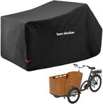 Team Obsidian Cargo Bike Cover for 3 Wheel Tricycle - Protective Trike Covers - Weatherproof Water Resistant Design - 600D Polyester with Durable PU Coating - Secure Lock Hole