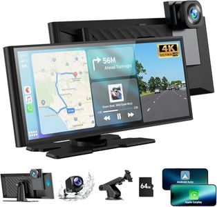 Volam 9.26 Pouces Autoradio A-pple Carplay sans Fil Android Auto avec Dashcam Avant 4K,Caméra de Recul 1080P, Ecran Carplay Voiture avec Bluetooth,GPS,Assistant Vocal,Lien Miroir,AUX,64G TF Carte