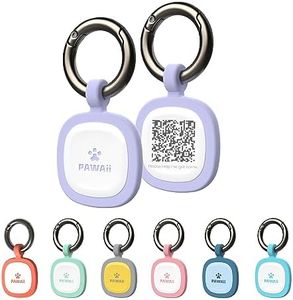 Pawaii QR Code Pet ID Tag, Silent Silicone Dog ID Tag, Modifiable Pet Online Profile, Free Online Pet Page Emergency Contact, Scan QR Receive Instant Pet Location Alert Email, 1Pack (Purple)