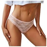 DFEK Knickers Women Women's Underwear, Sexy Low Waist See Through Panties Cotton Seamless Lace Panties for Women Pink