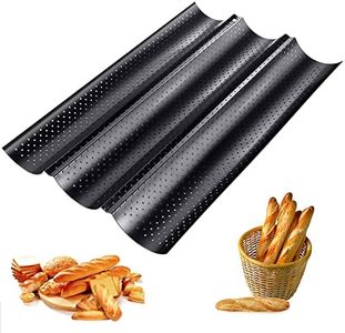 Guanici Pane Francese Bakeware Mini Baguette Teglia Antiaderente Perforato Teglia Bakeware per Pane Francese Antiaderente Padella per pane francese a tre scanalature Teglia per baguette di alta