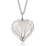 Bestyle Tree of Life Heart Crystal Necklaces April Birthstone Pendant for Women Grils, Nature Clear Quartz Gemstones Healing Crystal Necklaces,Love Statement Jewelry Birthday Gifts