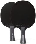 Killerspin SVR 2U Black Paddle Set of 2 Rackets with 4 Balls and Foam Protective Paddle Storage Case