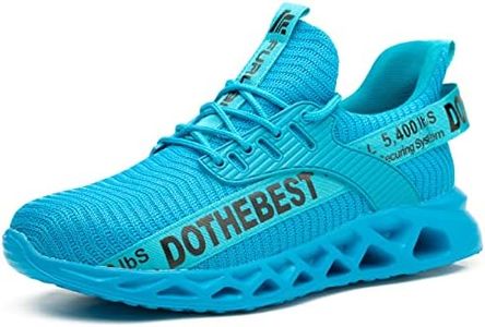 Furuian Steel Toe Sneakers for Men Women Lightweight Safety Shoes Comfortable Puncture Proof Slip On Indestructible Work Shoes, Blue, 8.5 Women/7 Men