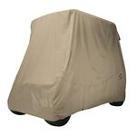 Classic Accessories Fairway Golf Cart Quick Fit Cover, Khaki, Short Roof