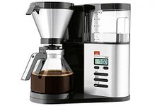 Melitta Aroma Elegance Deluxe, 1012-03, Filter Coffee Machine with Glass Jug, Timer and Programmable Warmer, Black/Stainless Steel