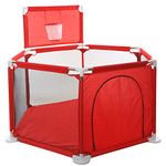 Portable Baby Ball Pit Tent Playpen Playard Fence with Basketball Hoop Breathable Mesh for Indoors Outdoors Infant Toddler Kids Large