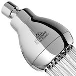 High Pressure Shower Head - Chrome - Powerful Deluxe Bathroom Showerhead with Strong Spray Stream and Small Silicone Nozzles - Universal Fit Works with High and Low Water Flow Showers-2.5 GPM