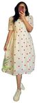 Women's and Girls Cotton Western Stylish Kurti Frock | Heart Printed | Gown Dress | Traditional Design, Perfect for Festivals and Special Occasions (RED Heart Kurti) (in, Alpha, XS, White and Red)