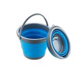 heekin 5L Collapsible Bucket for Car Wash, Outdoor Camping, Water Collection, Children's Play, Pet Feeding, Home Cleaning, Space Saving （blue）