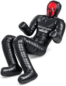 Victorbudo USA Grappling Dummy-Unfilled Adult MMA Punching Bag & Wrestling Dummy for BJJ, Jiu Jitsu & Boxing - Heavy-Duty Triple-Stitched Training Partner for Judo & Combat Sports (Red) (Black)