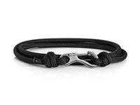 Black & Silver Carabiner Climbing Bracelet, Made from Stainless Steel and Paracord, Adjustable, Handmade in The UK