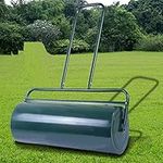 COSTWAY 48L/60L/63L Garden Grass Roller, Large Capacity Lawn Push Rolling Tool, Heavy Duty Drum & Removable Drain Plug, Fill with Water or Sand, Premium Galvanized Steel (48L, Green)