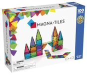 MAGNA-TILES Classic 100-Piece Magnetic Construction Set, The ORIGINAL Magnetic Building Brand, Rainbow