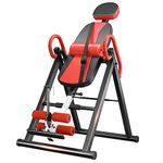 Dripex Gravity Heavy Duty Inversion Table with Headrest & Adjustable Protective Belt Back Stretcher Machine for Pain Relief Therapy (Red)