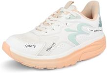 Gravity Defyer g-defy Energiya Cross Training Shoes for Women | Comfortable Orthopedic Shoes for Standing All Day | Patented VersoShock Technology | Wide Toe Box White, Peach