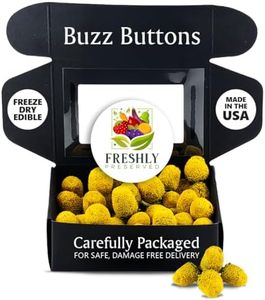 Buzz Buttons Edible Flowers for Cocktails & Desserts - 25 USA Grown Flowers for Drink Garnish - Freeze-dried Spilanthes/Szechuan Button/Acmella Oleracea Flowers (0.2 oz)